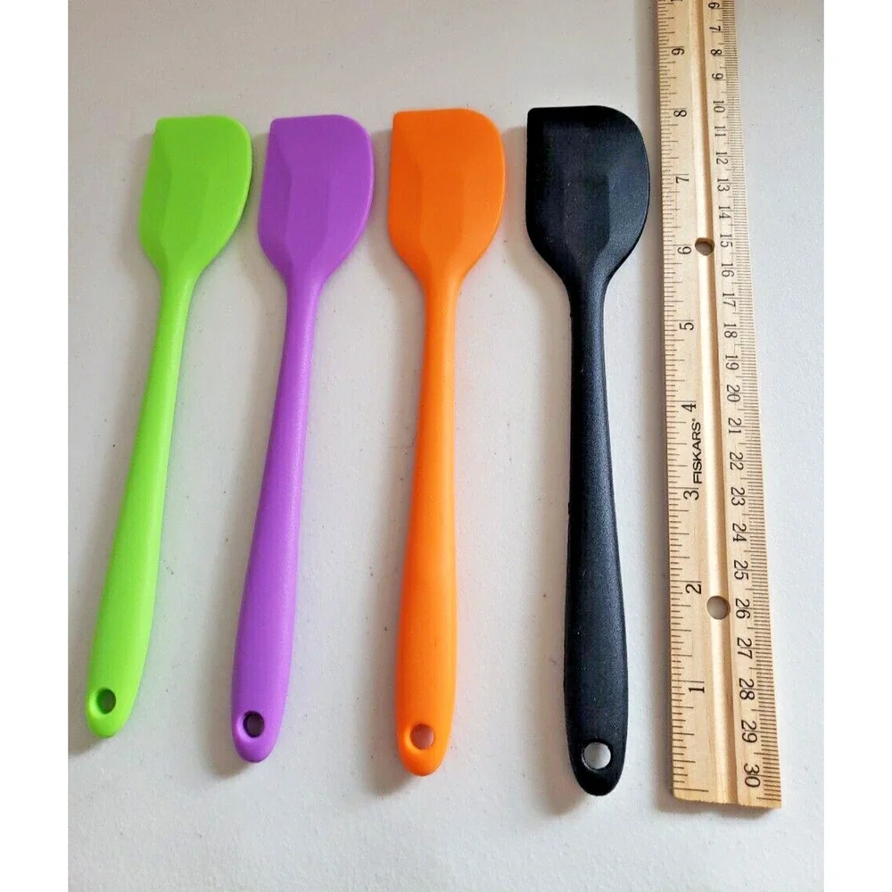 Silicone Spatula 4 pc Kitchen Baking Cooking Halloween Orange Black Green Purple